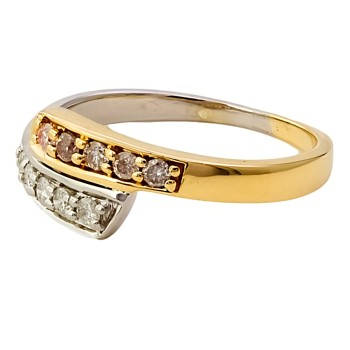 9ct gold Diamond crossover Ring size N